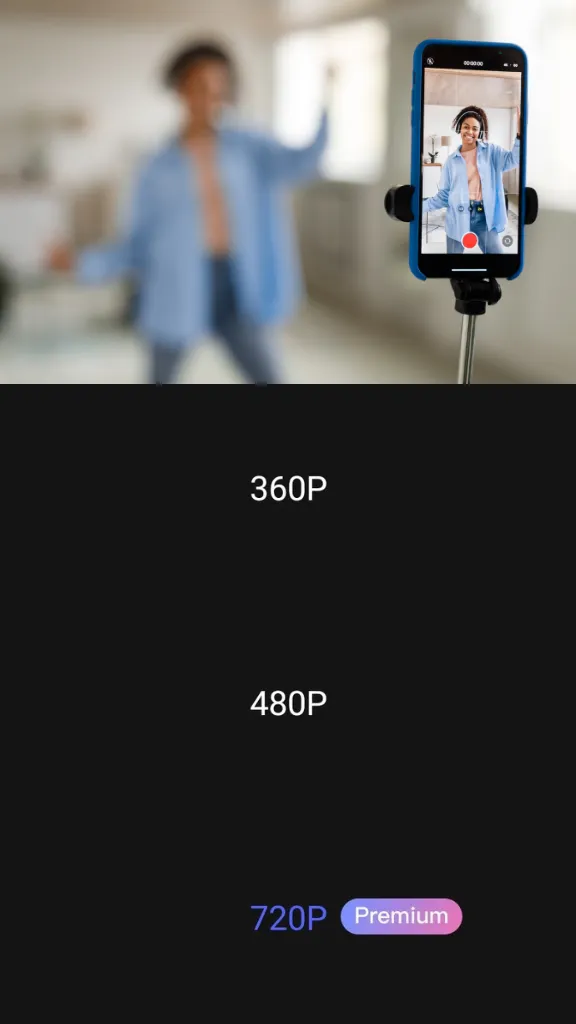 Screenshot of video resolution options in TeraBox Mod APK